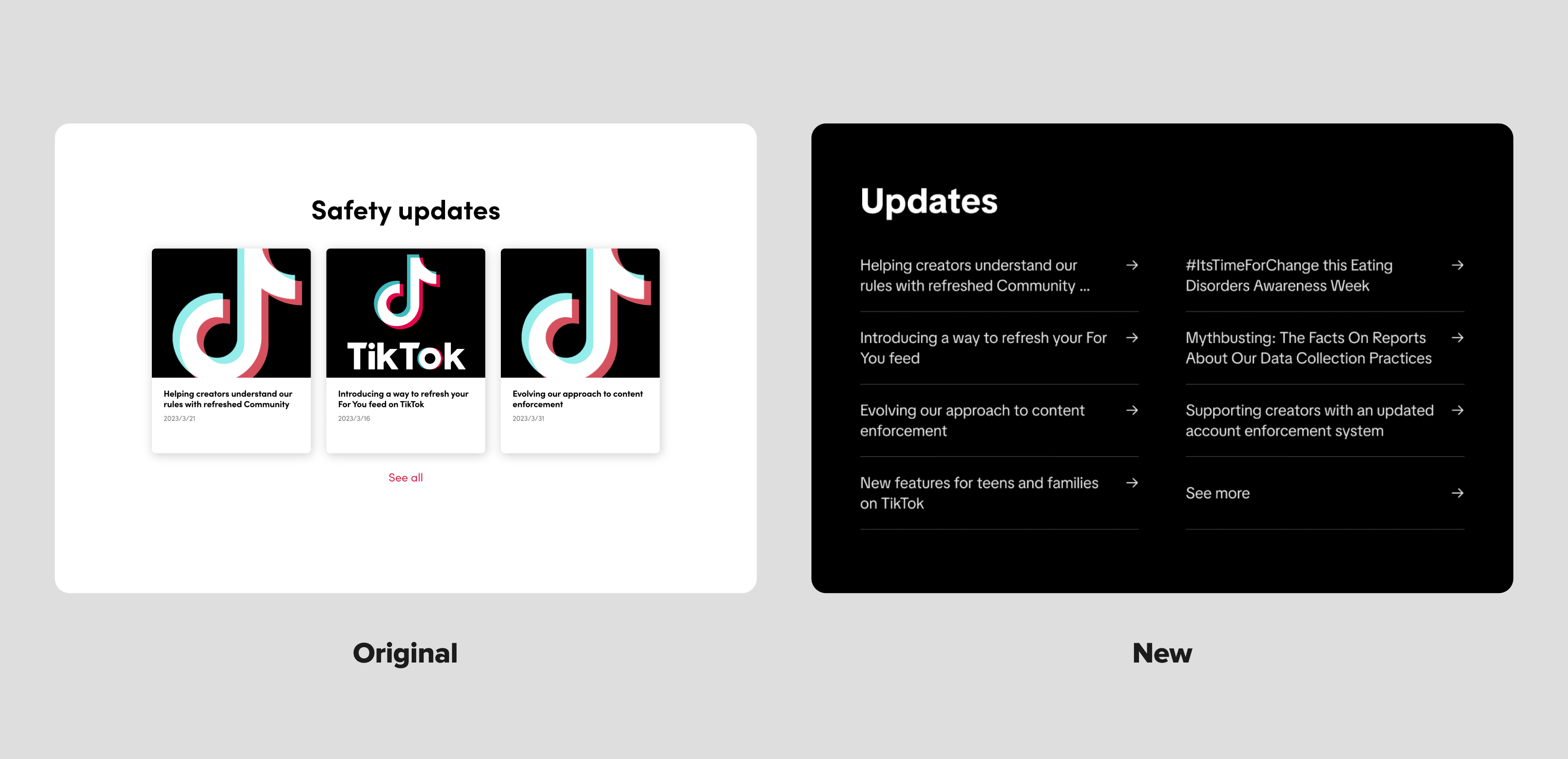 Safety Center Updates